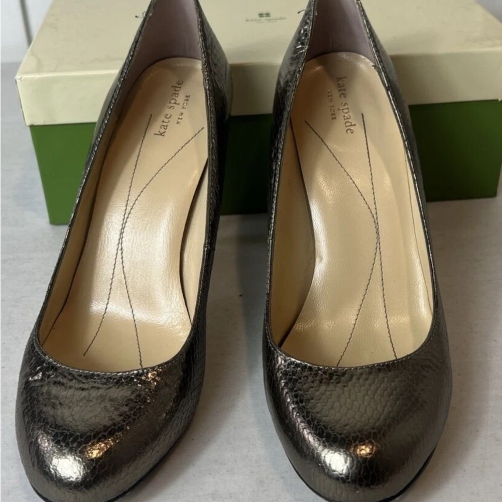 Kate Spade Carolina Too Snake Pewter Pumps